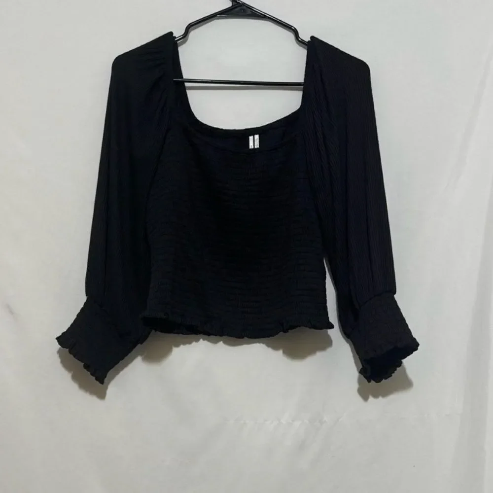 Black Anthropologie Ruched Top